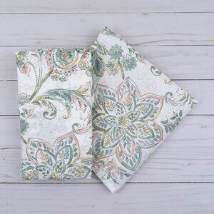 Fabric Dinner Napkins Jacobean Blue Paisley 17x17 inch Set of 4
